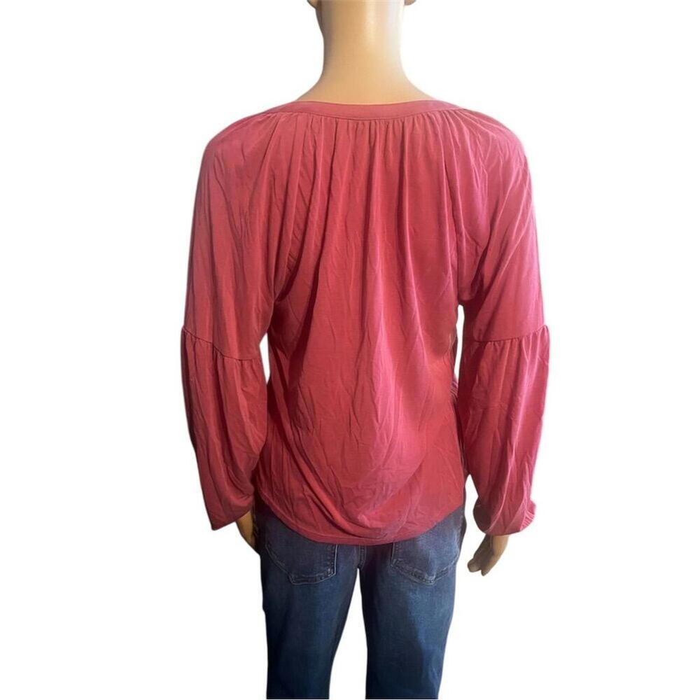 Lucky Brand Women's Long Sleeve V-Neck Blouse Pink Size S - Picture 5 of 8